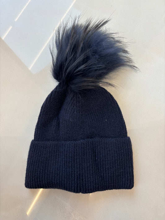 BERRETTA CON PON PON E RISVOLTO - SKIE - BLU