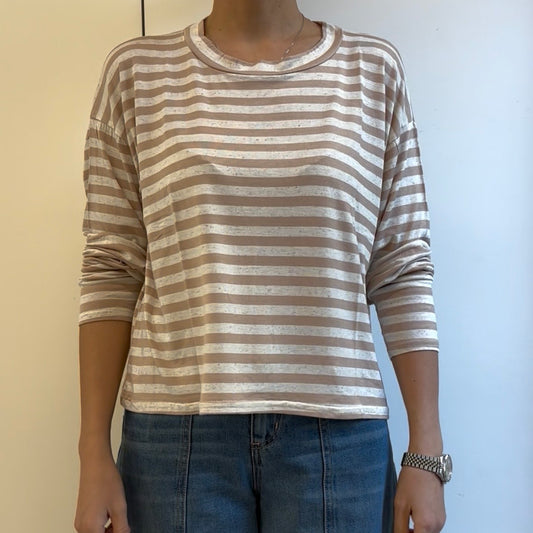 SUSY MIX - MAGLIA RIGATA - BEIGE