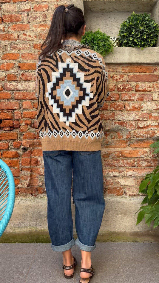 TENSIONE IN - CARDIGAN ZEBRA
