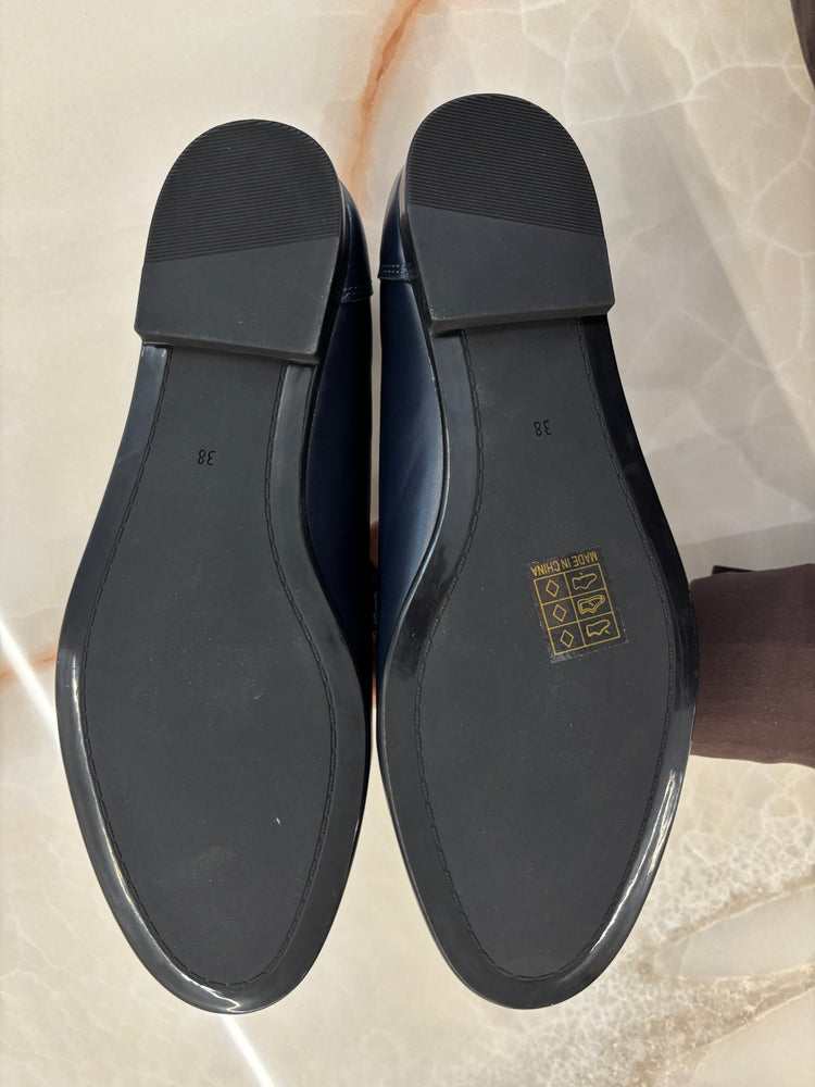 MOCASSINO ECOPELLE LISCIO - BLU