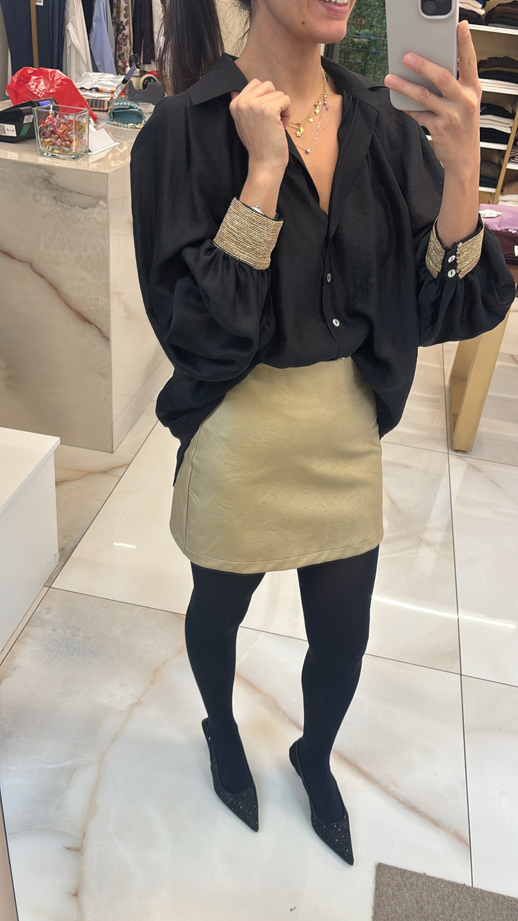 SUSY MIX - CAMICIA POLSINI ORO - NERA