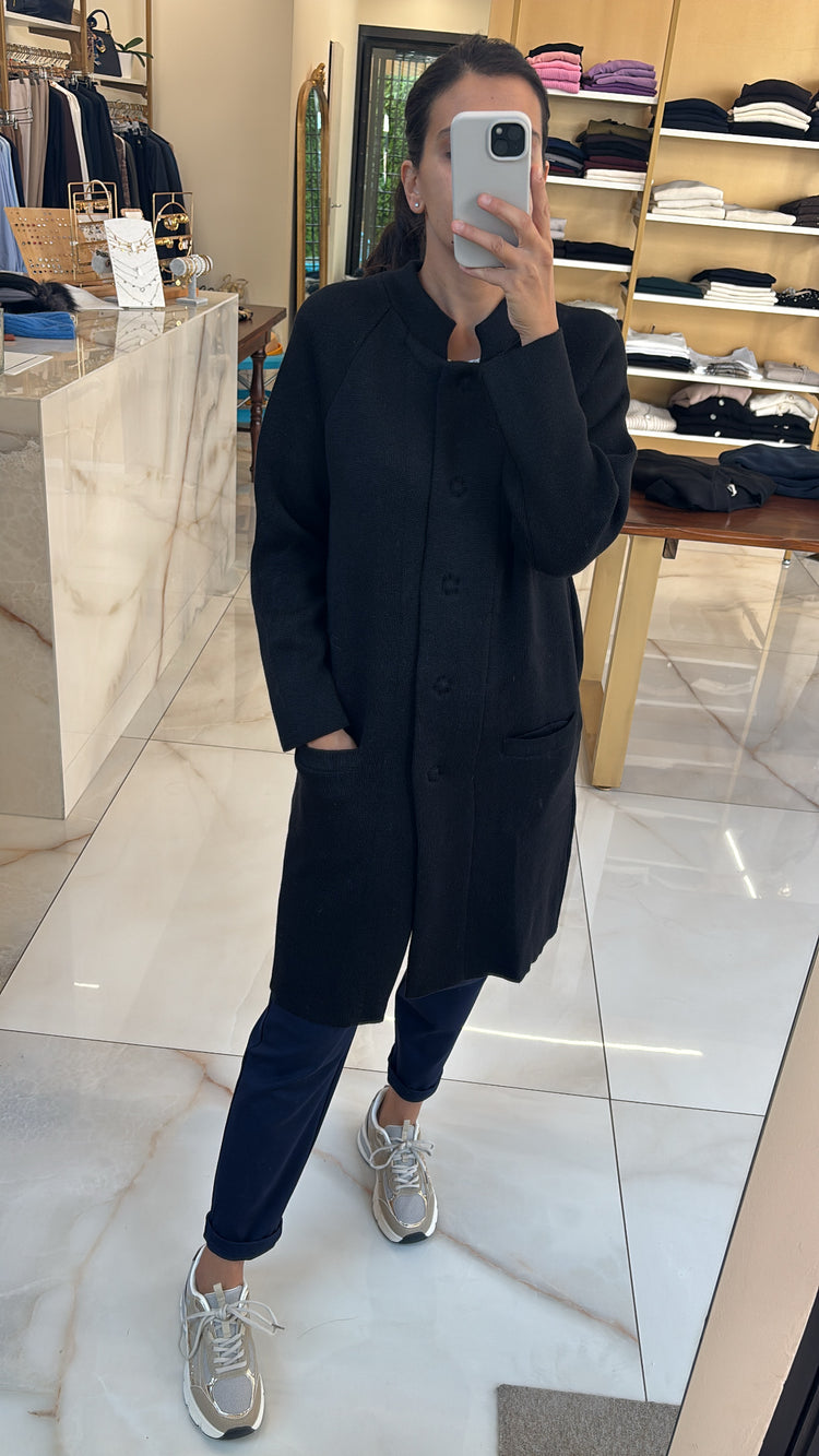 MARGARET - CAPPOTTO IN MAGLIA - NERO