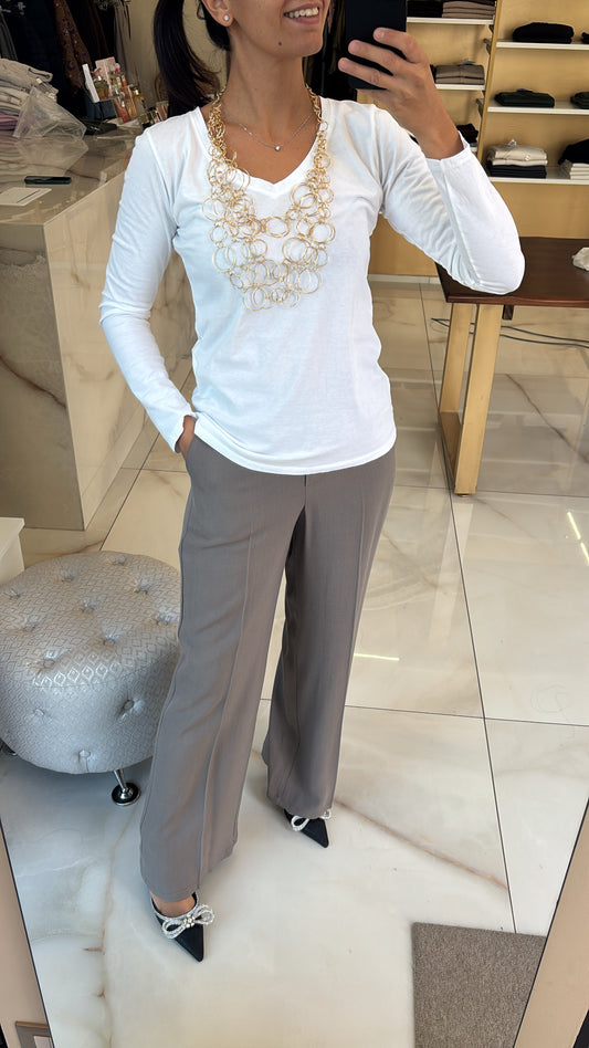 SUSY MIX - PANTALONE SARTORIALE  - FANGO