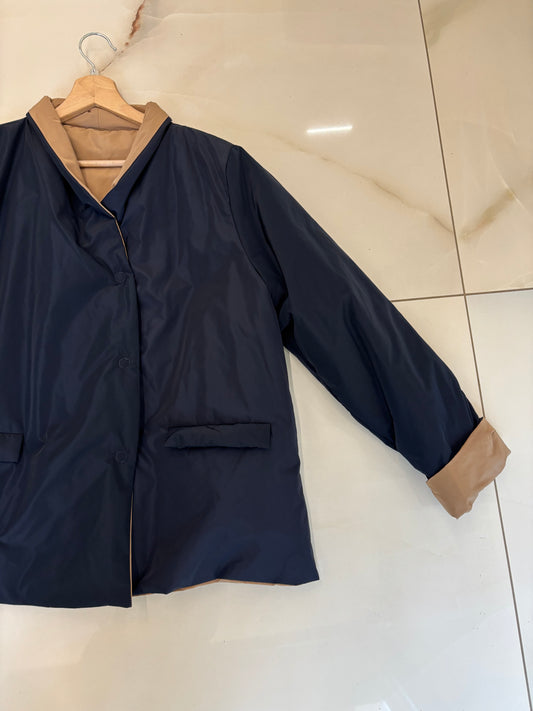 CARMEN - GIUBBINO DOUBLE FACE - BLU E BISCOTTO