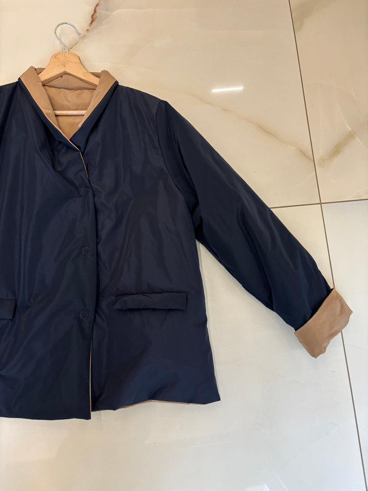 CARMEN - GIUBBINO DOUBLE FACE - BLU E BISCOTTO