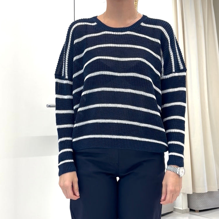 TENSIONE IN - MAGLIA RIGHE - BLU NOTTE