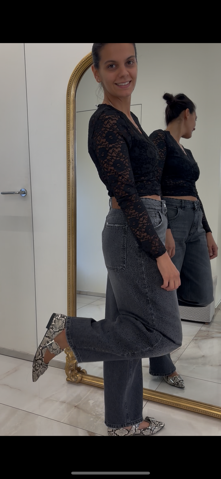 PHILIP - JEANS NERO DIAMANTINI