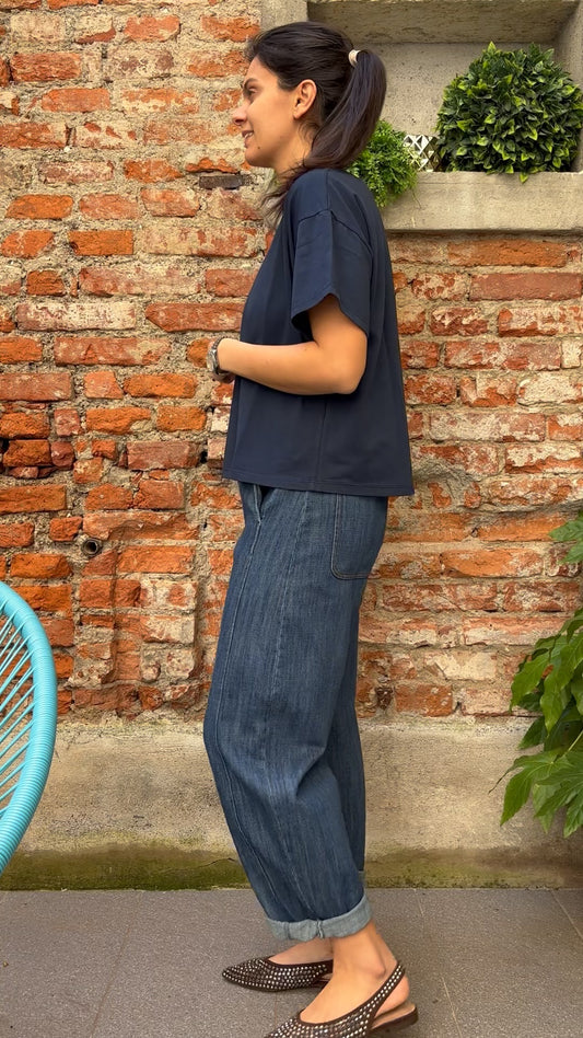 SUSY MIX - T SHIRT SCATOLETTA - BLU