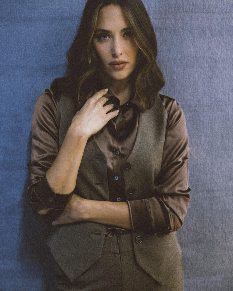 DANIEL E MAYER - MAGLIA CAMICIA SETA - LIQUIRIZA