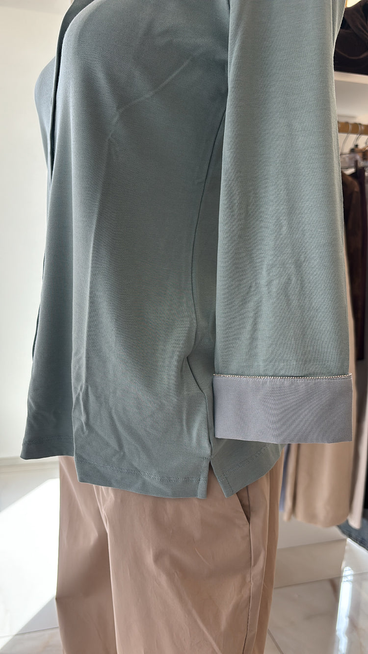 DANIEL E MAYER - CAMICIA IN MAGLIA - VERDE ACQUA
