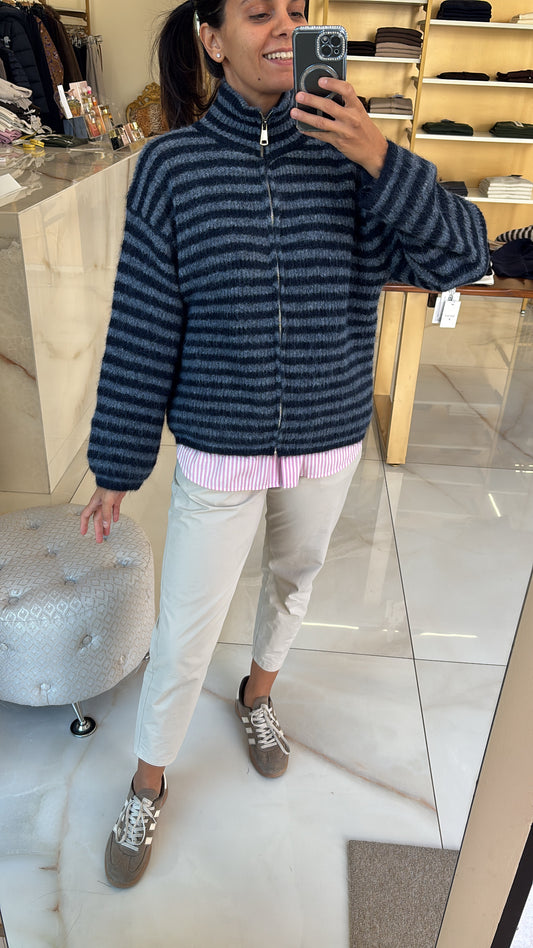 SUSY MIX - MAGLIA RIGATA - BLU