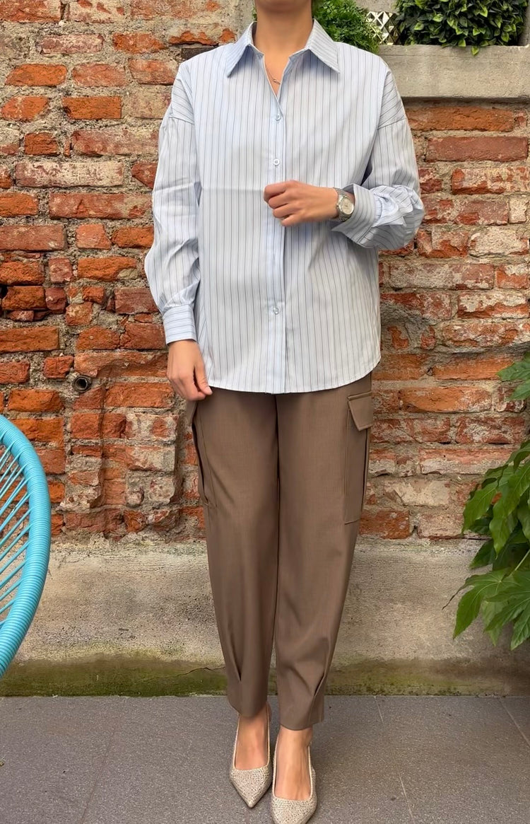 SUSY MIX - CAMICIE GESSATA - CELESTE