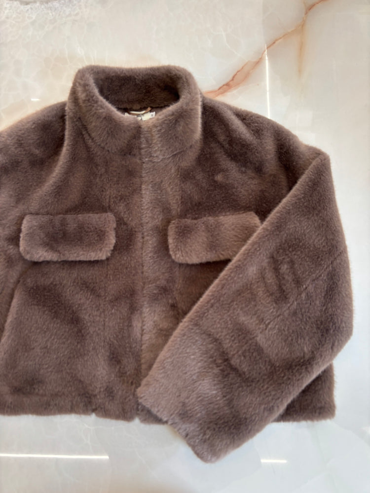 SUSY MIX - GIACCA ZIP CON PELO - CARAMELLO