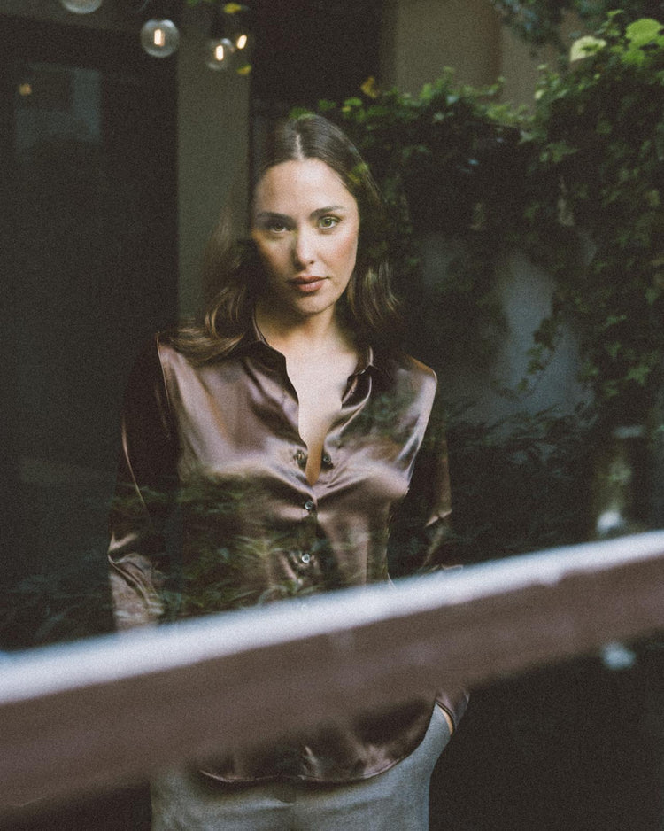 DANIEL E MAYER - MAGLIA CAMICIA SETA - LIQUIRIZA