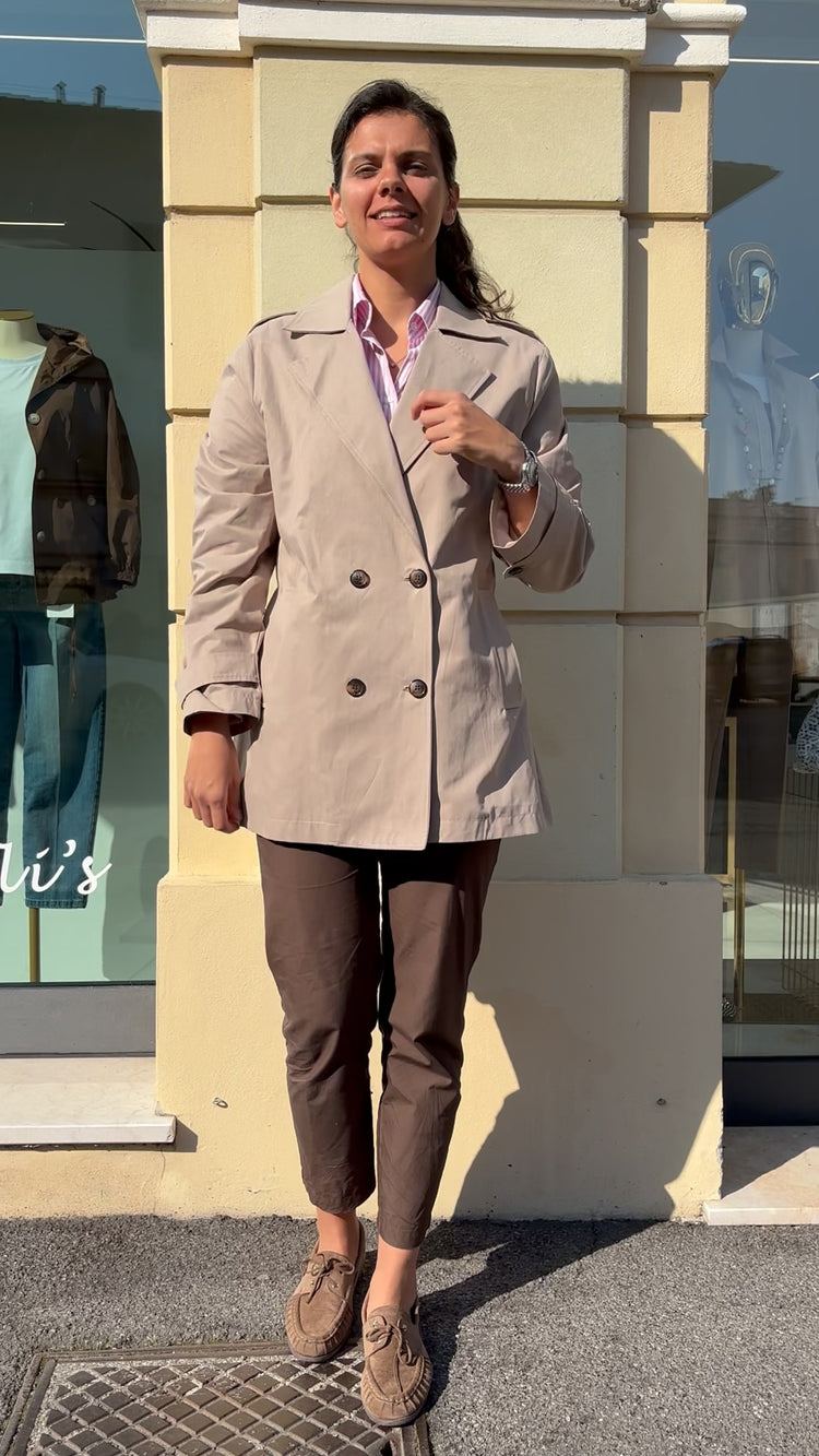 Susy mix - Trench corto doppiopetto - beige