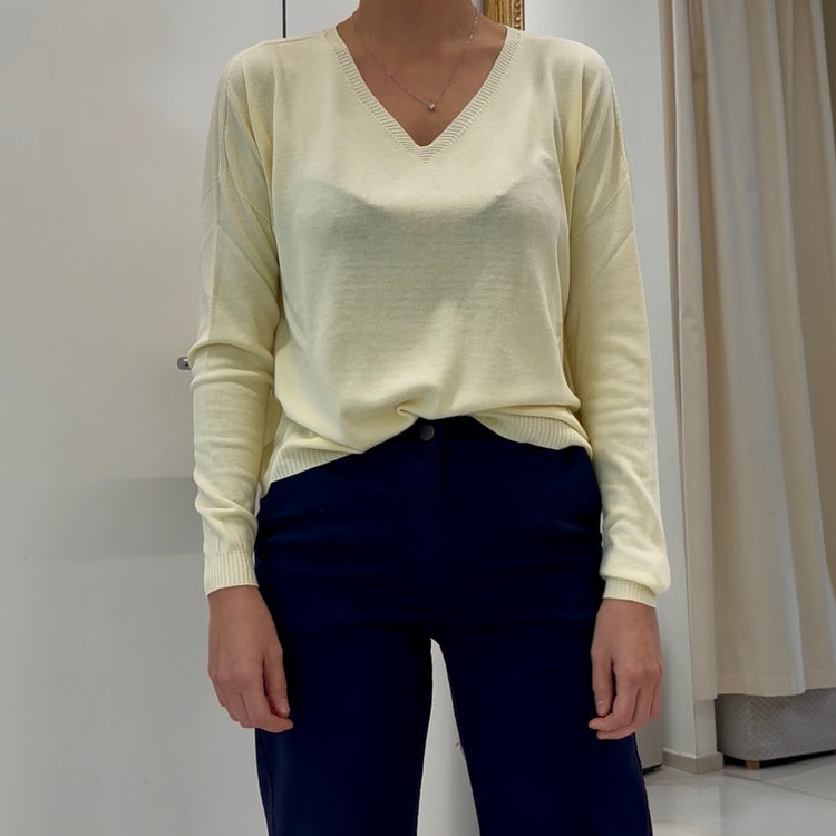 TENSIONE IN - MAGLIA SCOLLO V - GIALLA