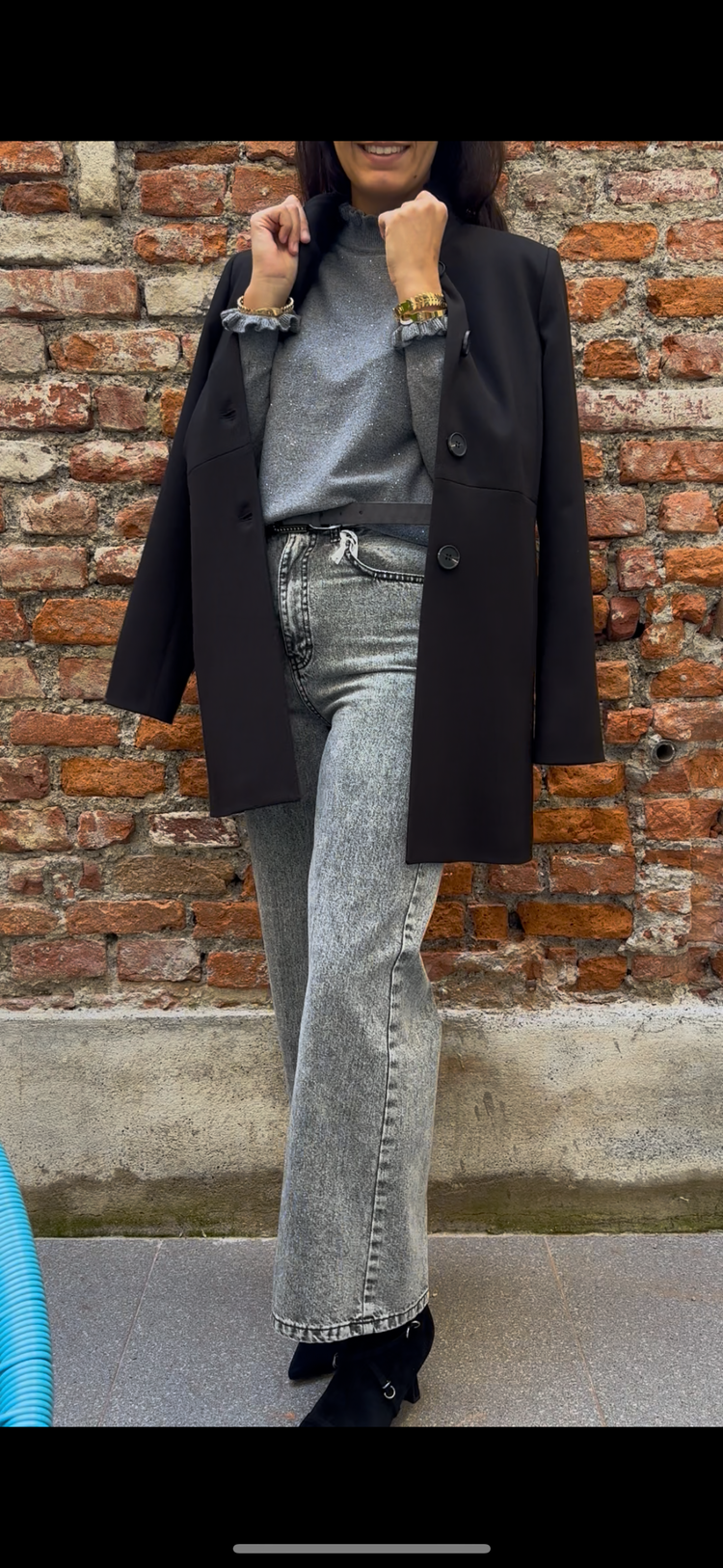 SUSY MIX - JEANS GAMBA DRITTA SLAVATI - GRIGIO