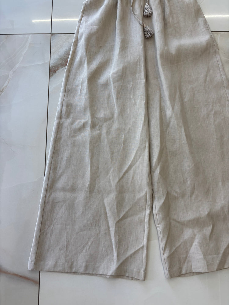 TENSIONE IN - PANTALONE IN LINO - BEIGE