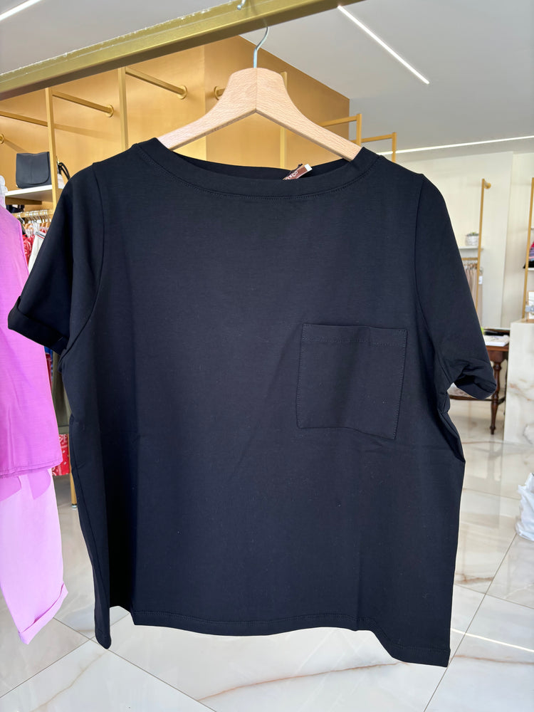 MARGARET - T SHIRT - TASCHINO LISCIA  - NERA