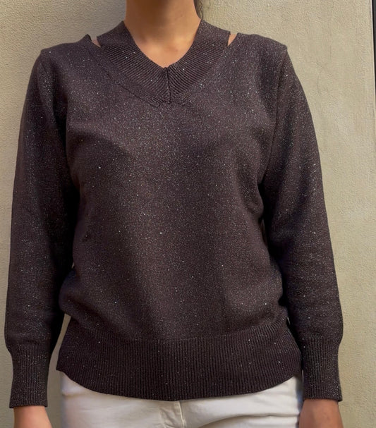SUSY MIX - MAGLIA CUT OUT - CHOCO