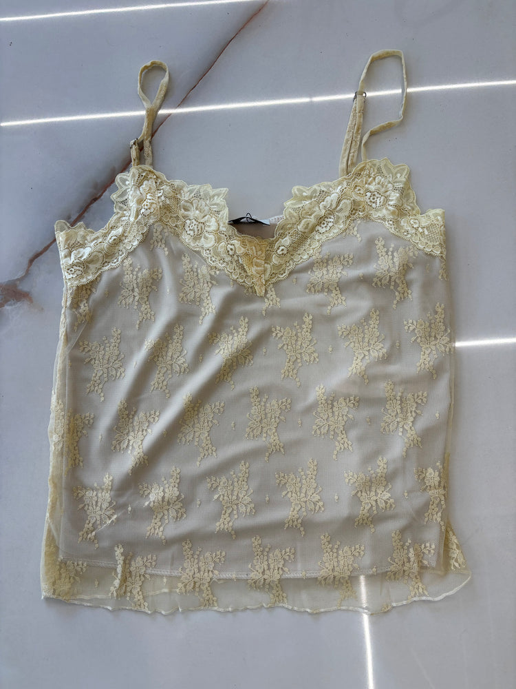 Susy mix - top pizzo - giallo