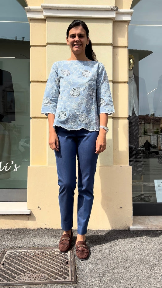 DANIEL & MAYER - PANTALONE ESTIVO CAMERON - BLU DENIM
