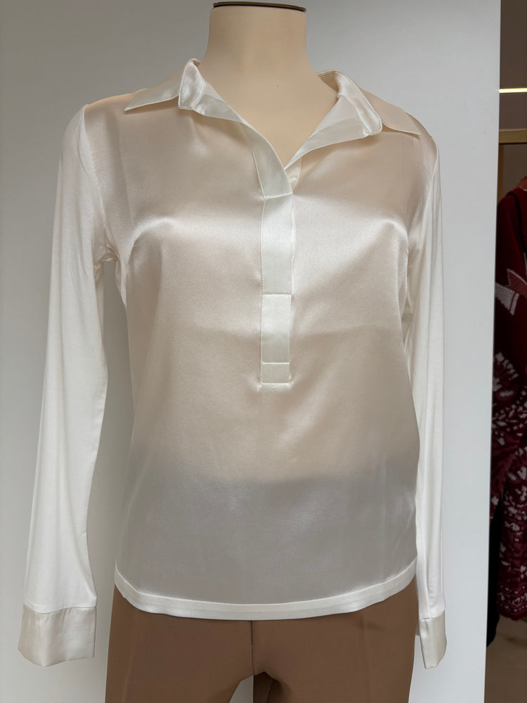 DANIEL E MAYER - MAGLIA CAMICIA SETA - BIANCA