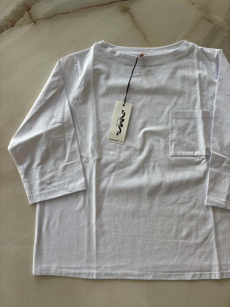 Margaret - Maglia Barchetta taschino- Bianco Ottico - tg XXL