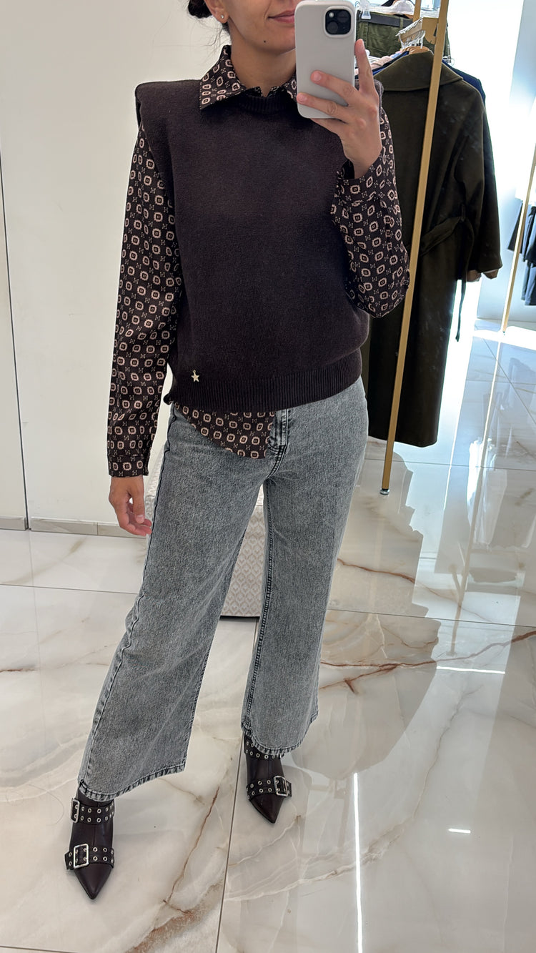 SUSY MIX - JEANS GAMBA DRITTA SLAVATI - GRIGIO