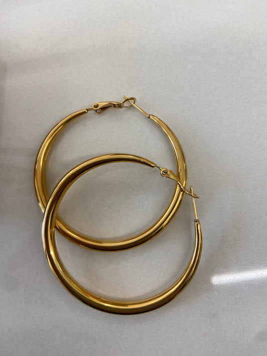 ORECCHINO - CERCHIO Grande- ORO GIALLO 5 cm