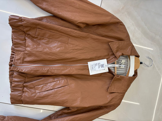 Susy mix - Giubbino zip ecopelle - marrone