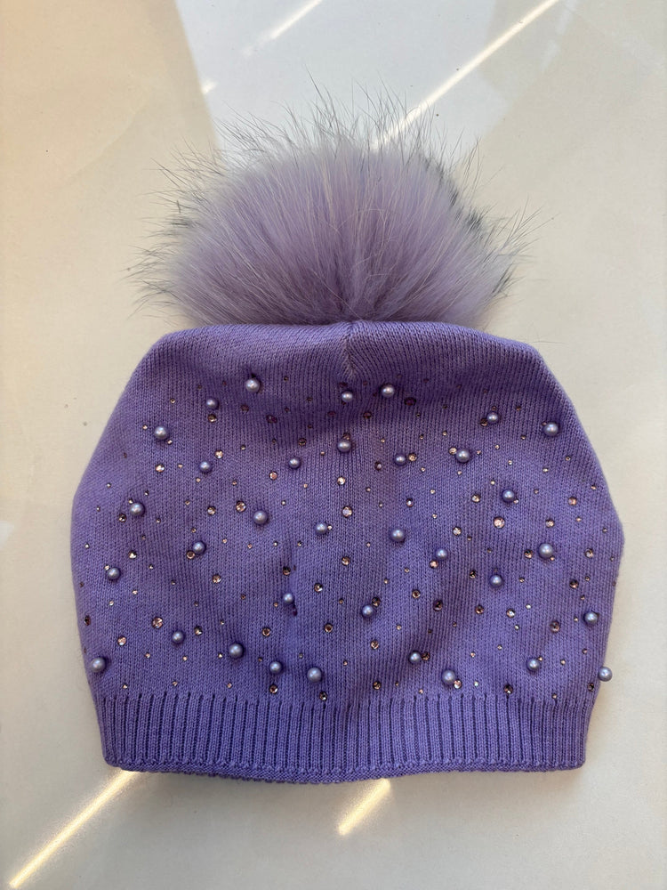 BERRETTA CON PON PON E STRASS - ROXY - LILLA