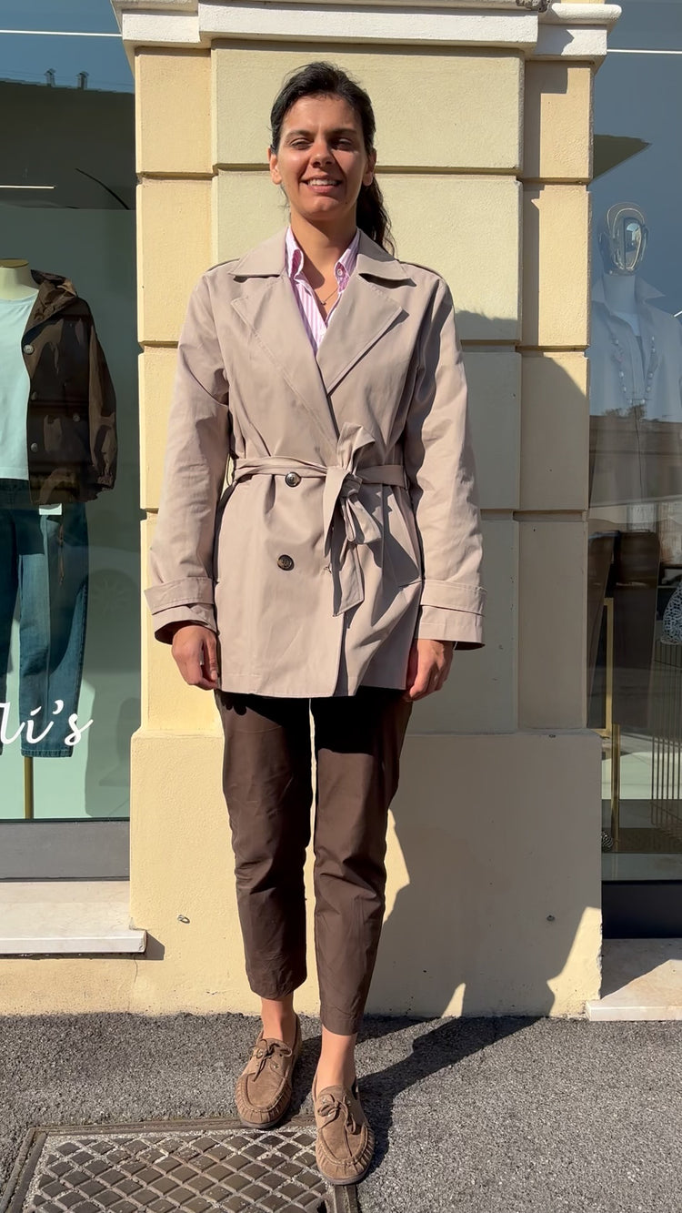 Susy mix - Trench corto doppiopetto - beige