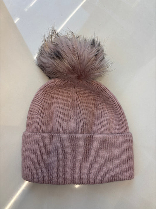 BERRETTA CON RISVOLTO E PON PON - DARCY - ROSA BABY