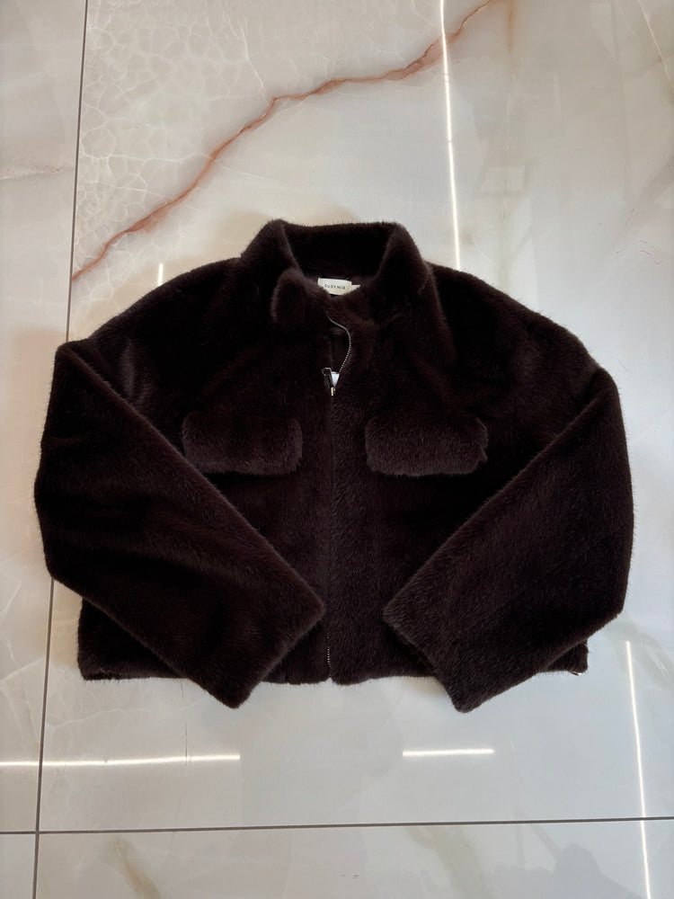 SUSY MIX - GIACCA ZIP CON PELO - MORO