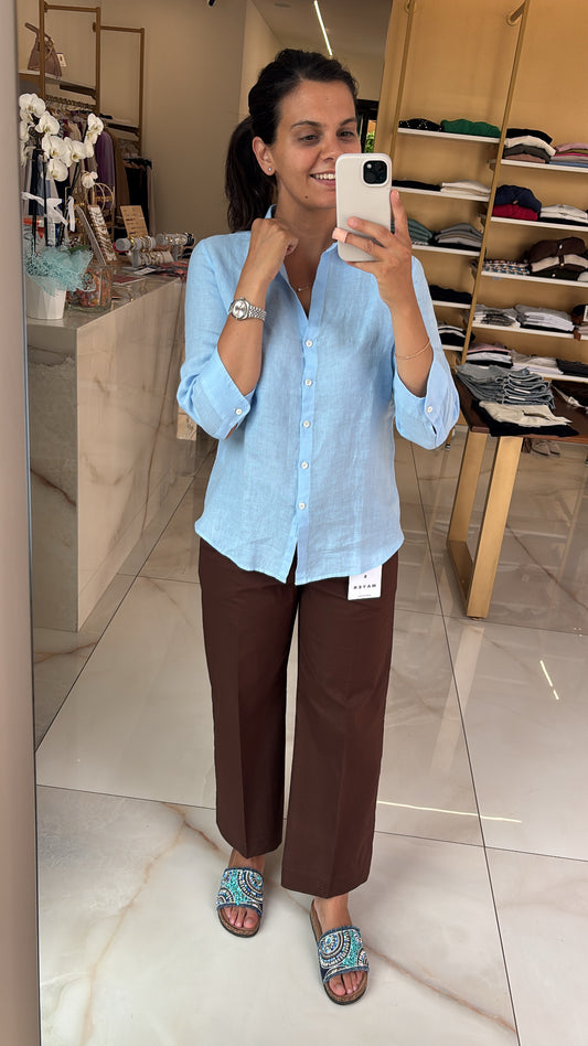 DANIEL & MAYER - CAMICIA IN LINO - AZZURRA