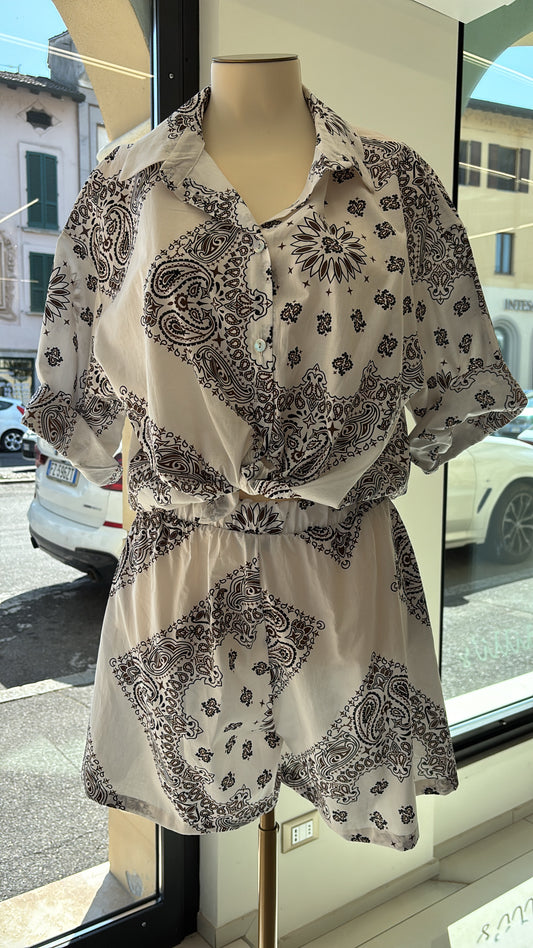 SUSY MIX - COMPLETO BERMUDA + CAMICIA - BIANCO