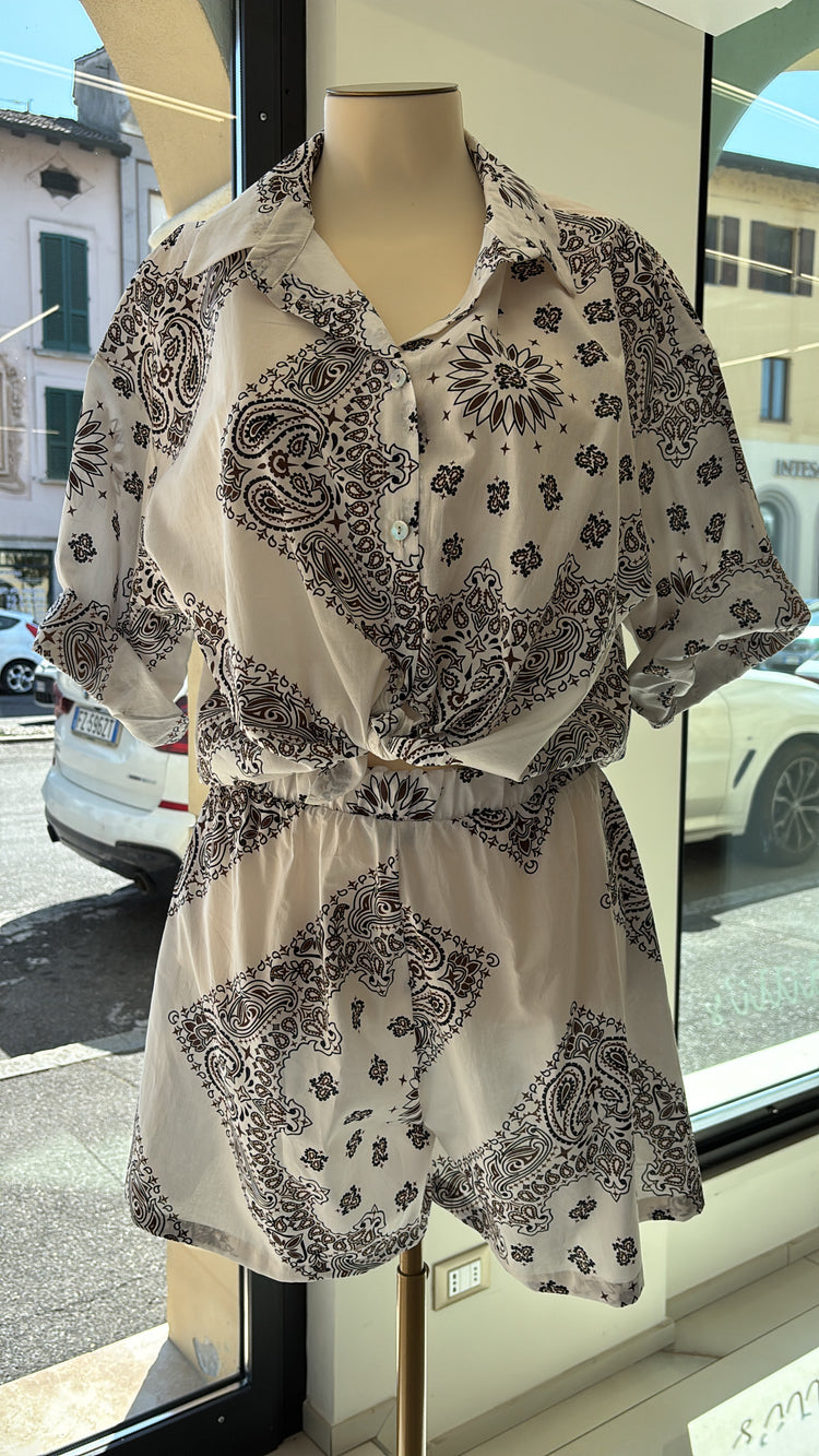 SUSY MIX - COMPLETO BERMUDA + CAMICIA - BIANCO