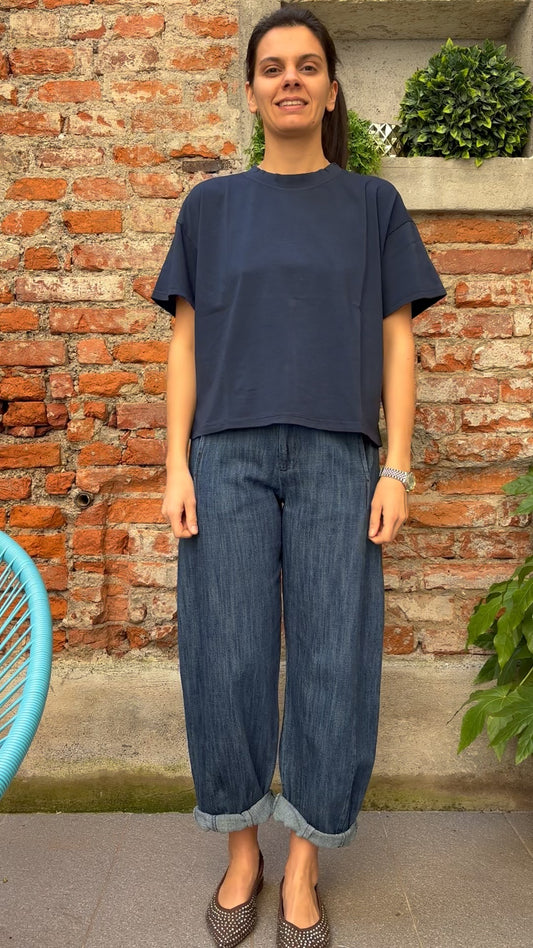 SUSY MIX - T SHIRT SCATOLETTA - BLU