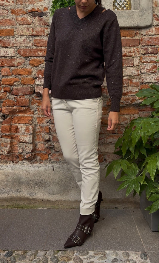 SUSY MIX - MAGLIA CUT OUT - CHOCO