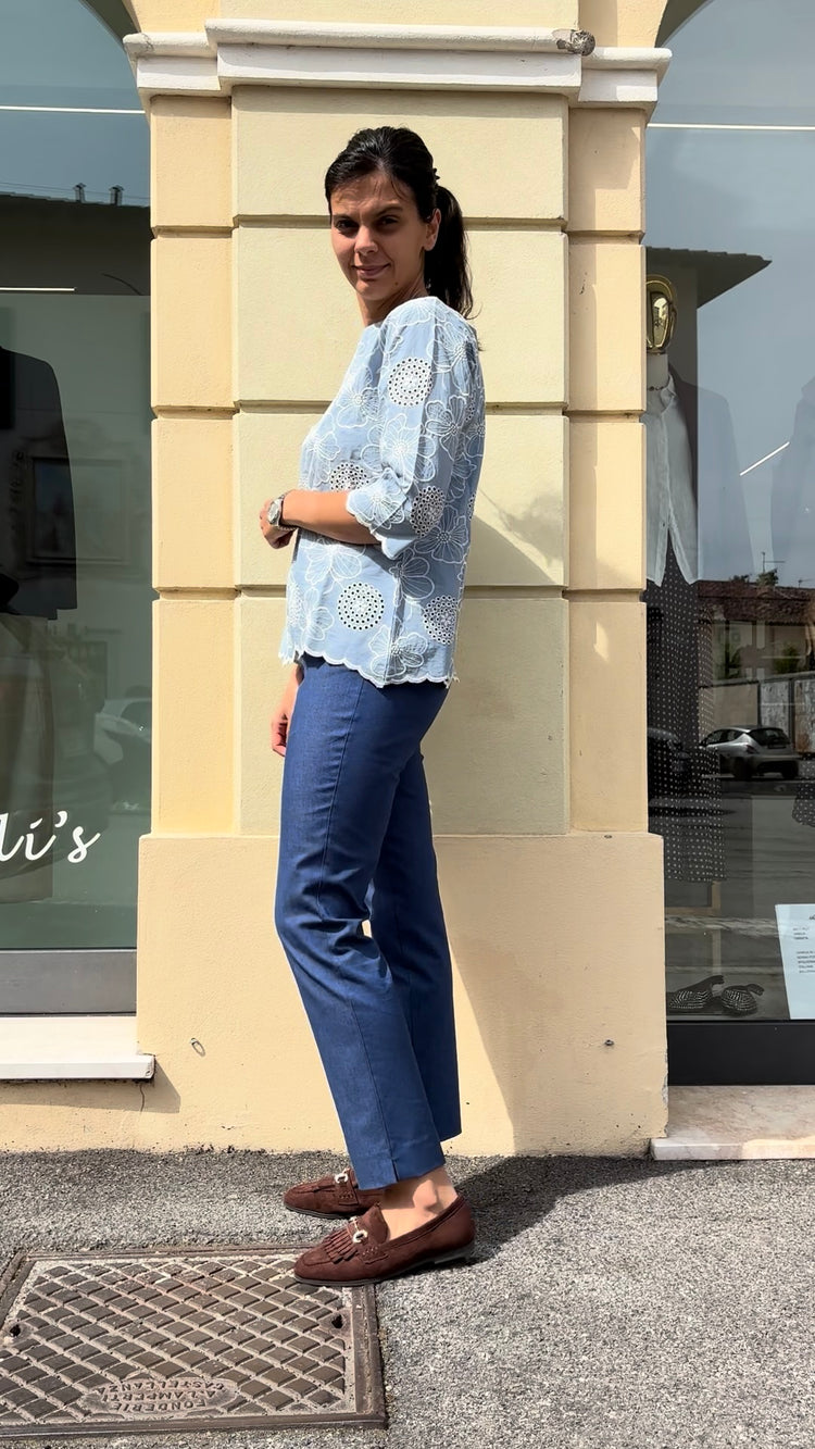 DANIEL & MAYER - PANTALONE ESTIVO CAMERON - BLU DENIM
