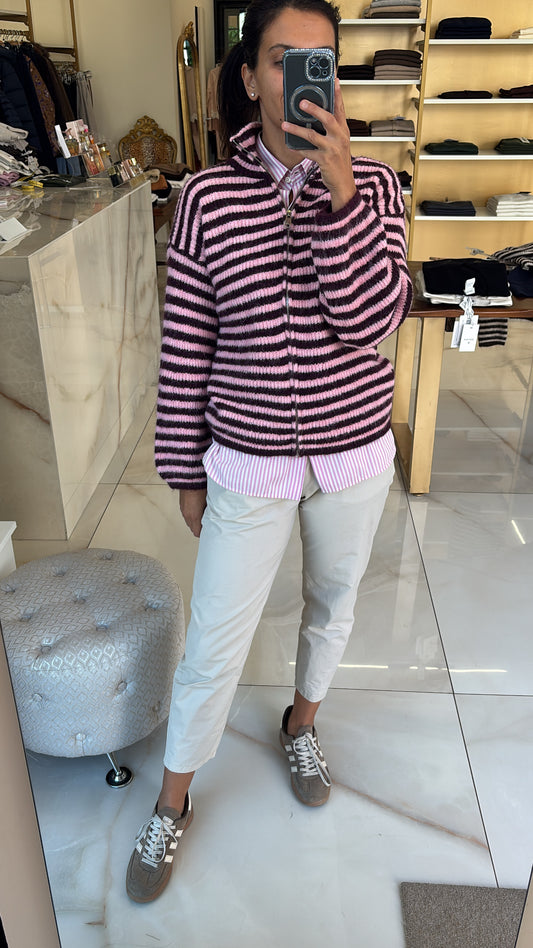 SUSY MIX - MAGLIA RIGATA - ROSA