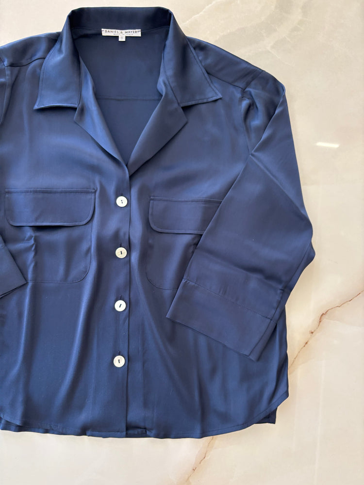 Daniel e Mayer - camicia in seta taschini - blu (Copia)