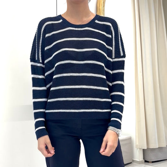 TENSIONE IN - MAGLIA RIGHE - BLU NOTTE