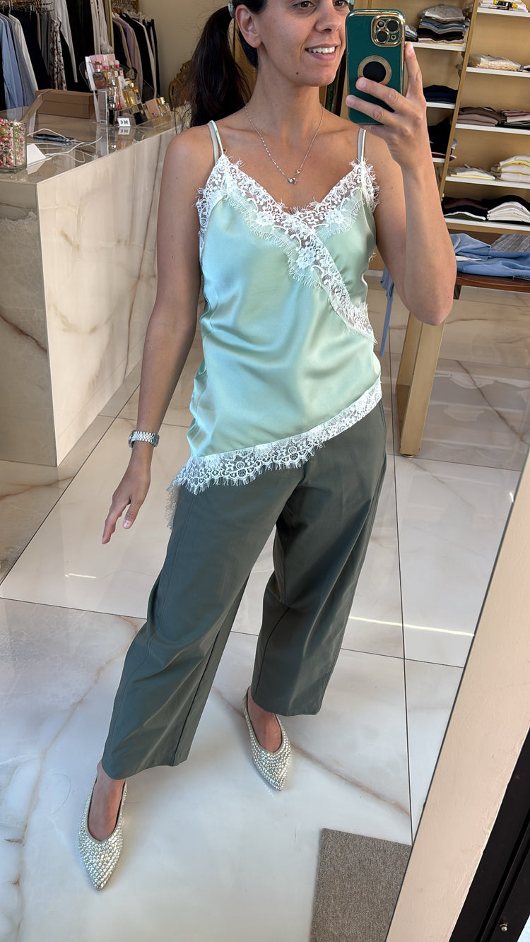 DANIEL & MAYER - PANTALONE OVETTO SUPER LEGGERO - VERDE