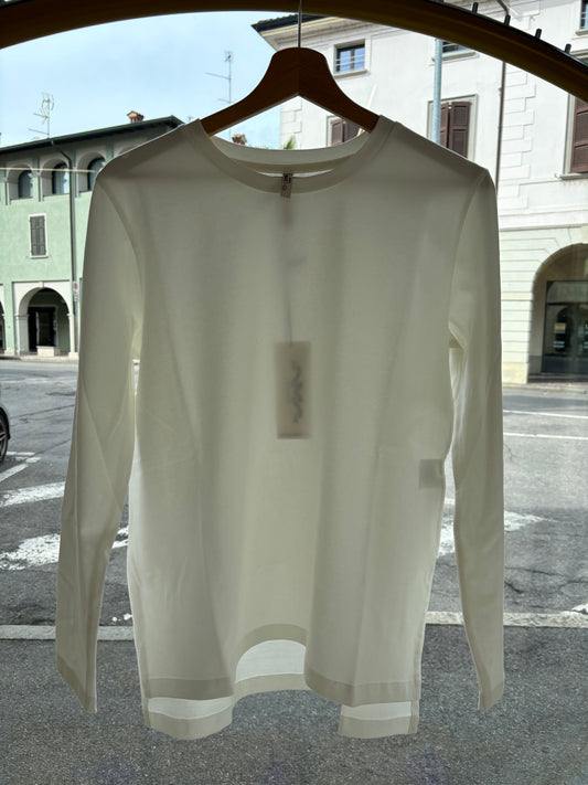 MARGARET - MAGLIA MANICA LUNGA - BASICA - BIANCO LATTE