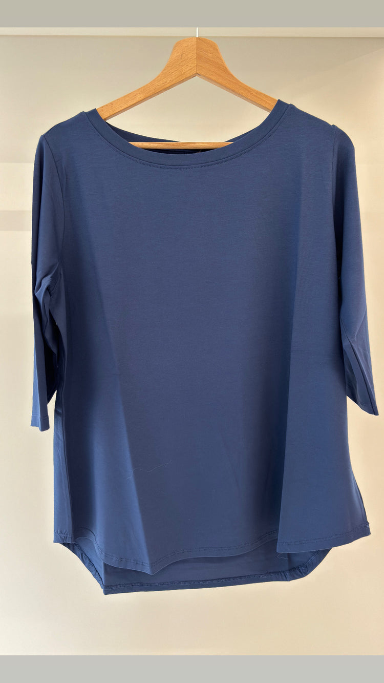 MARGARET - T SHIRT - BASICA CURVY - BLU COBALTO