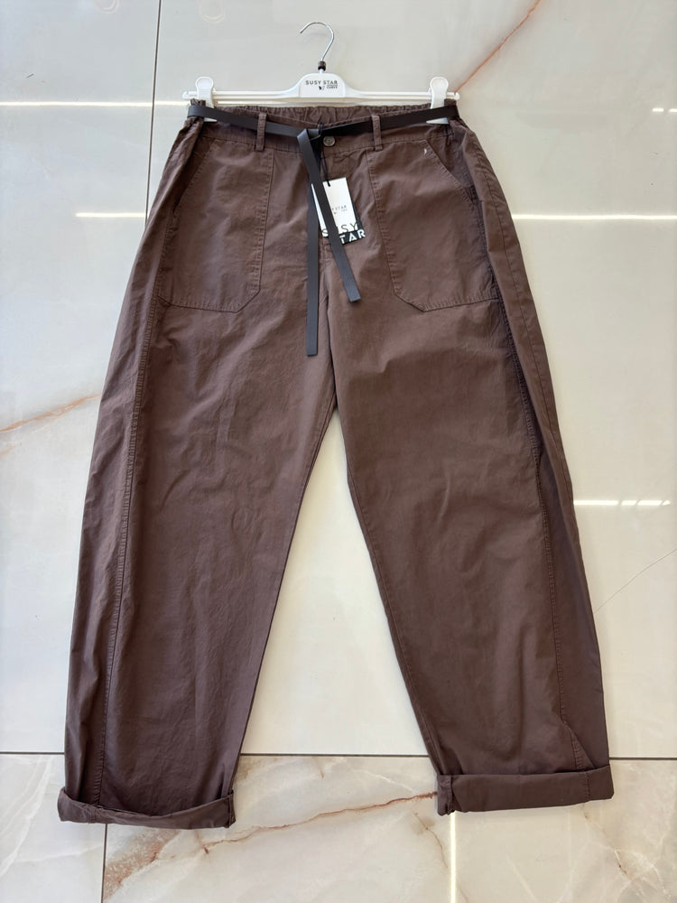 Susy star - pantalone bagghy - MARRONE