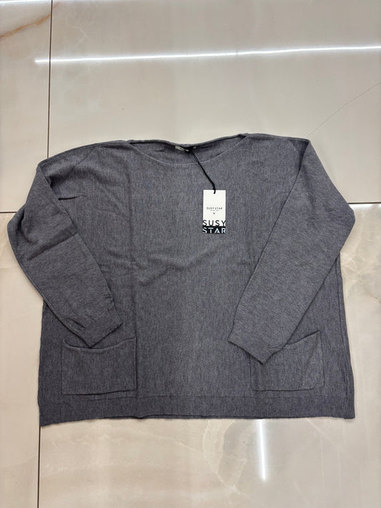 SUSY STAR - MAGLIONE BARCHETTA - GRIGIO