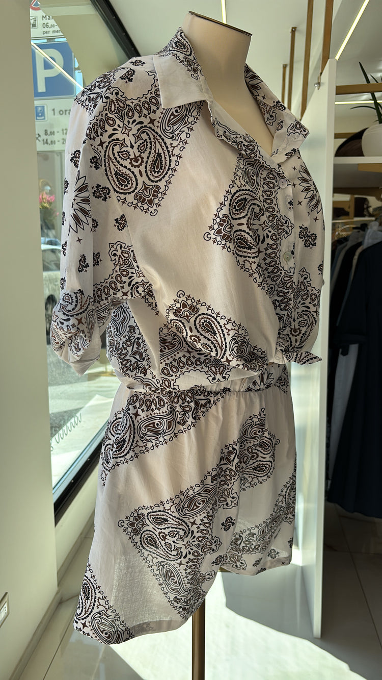 SUSY MIX - COMPLETO BERMUDA + CAMICIA - BIANCO